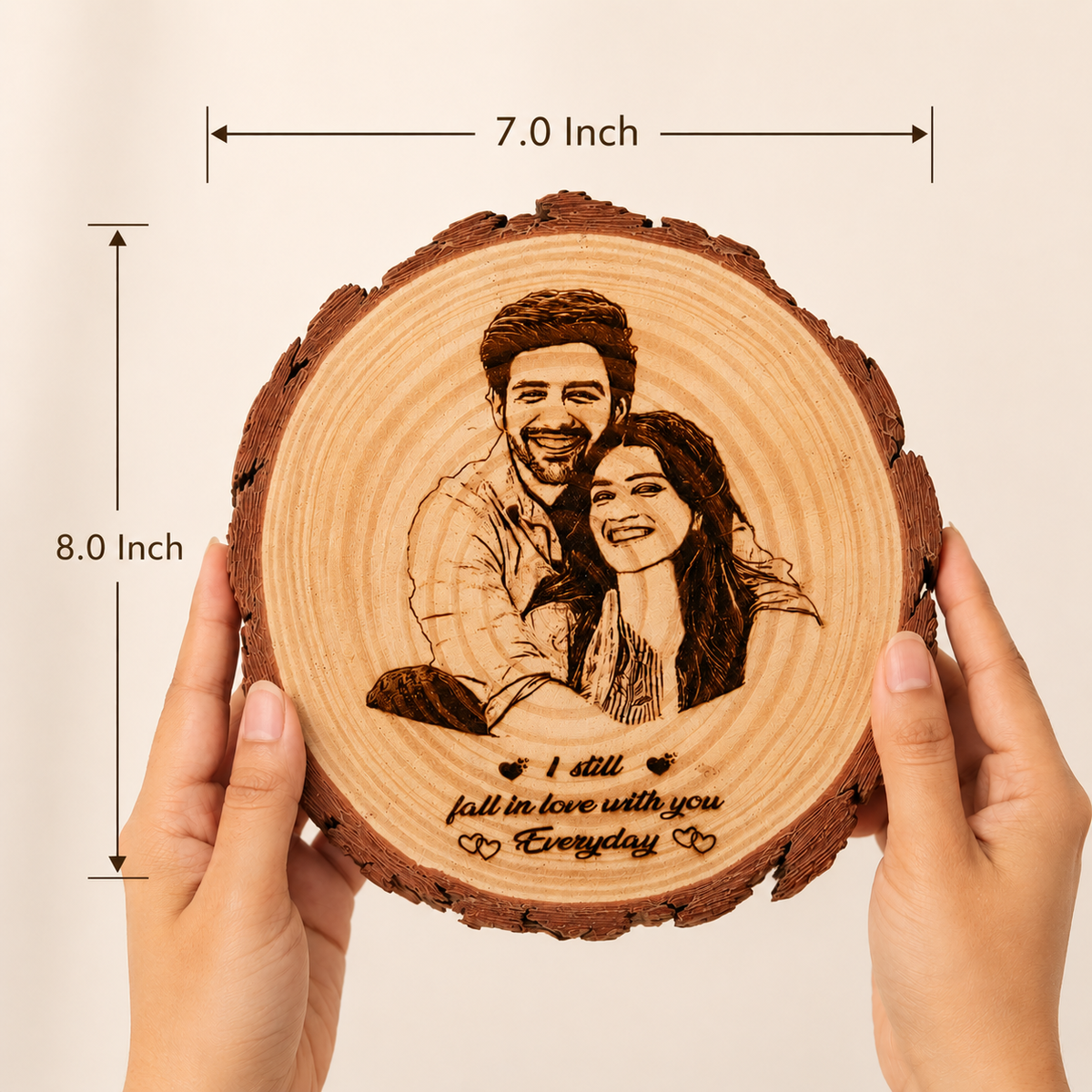 Personalized Wooden Photo Engraving Plaque | Custom Couple Gift