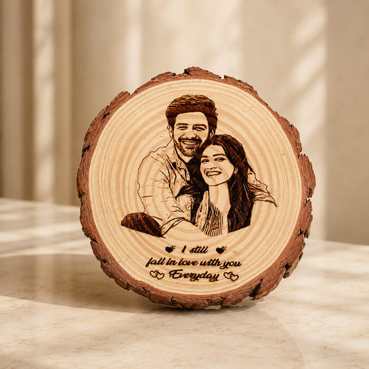 Personalized Wooden Photo Engraving Plaque | Custom Couple Gift