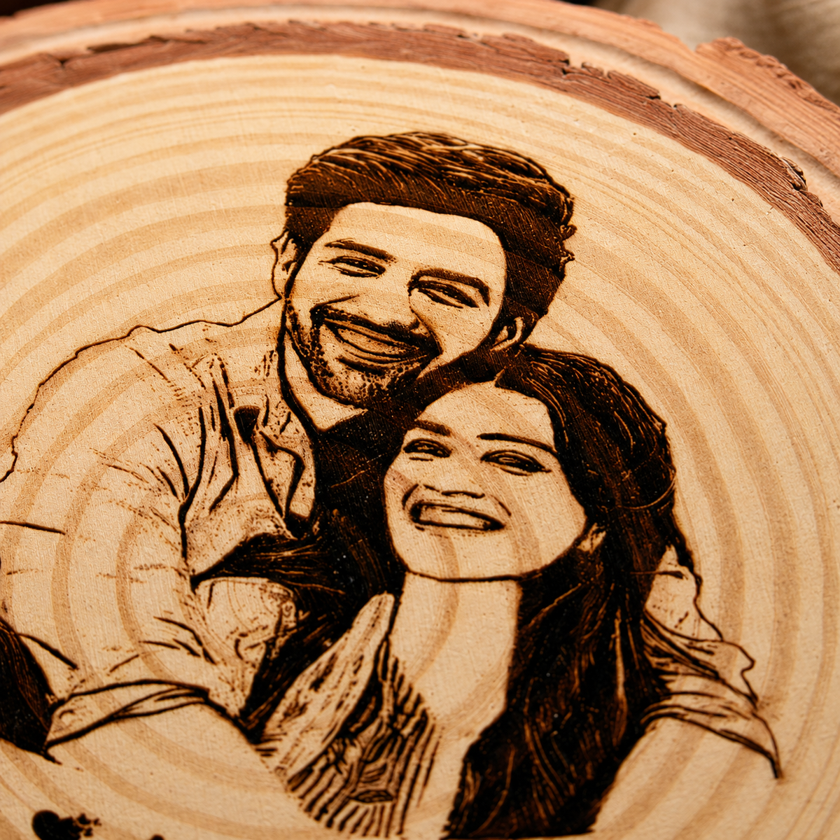Personalized Wooden Photo Engraving Plaque | Custom Couple Gift